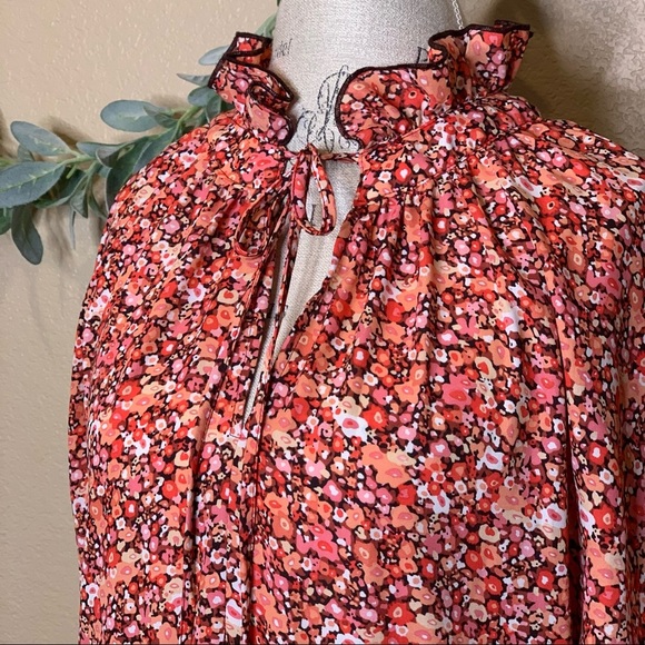 Anthropologie ~ O.P.T Floral Poppy Boho Prairie Ruffle Dress (NWOT) - Picture 5 of 8
